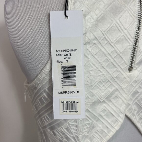 PARKER White Textured Cutout Fit&Flare Mini Dress Rave CyberGoth MSRP $265 Sz S - Picture 6 of 14